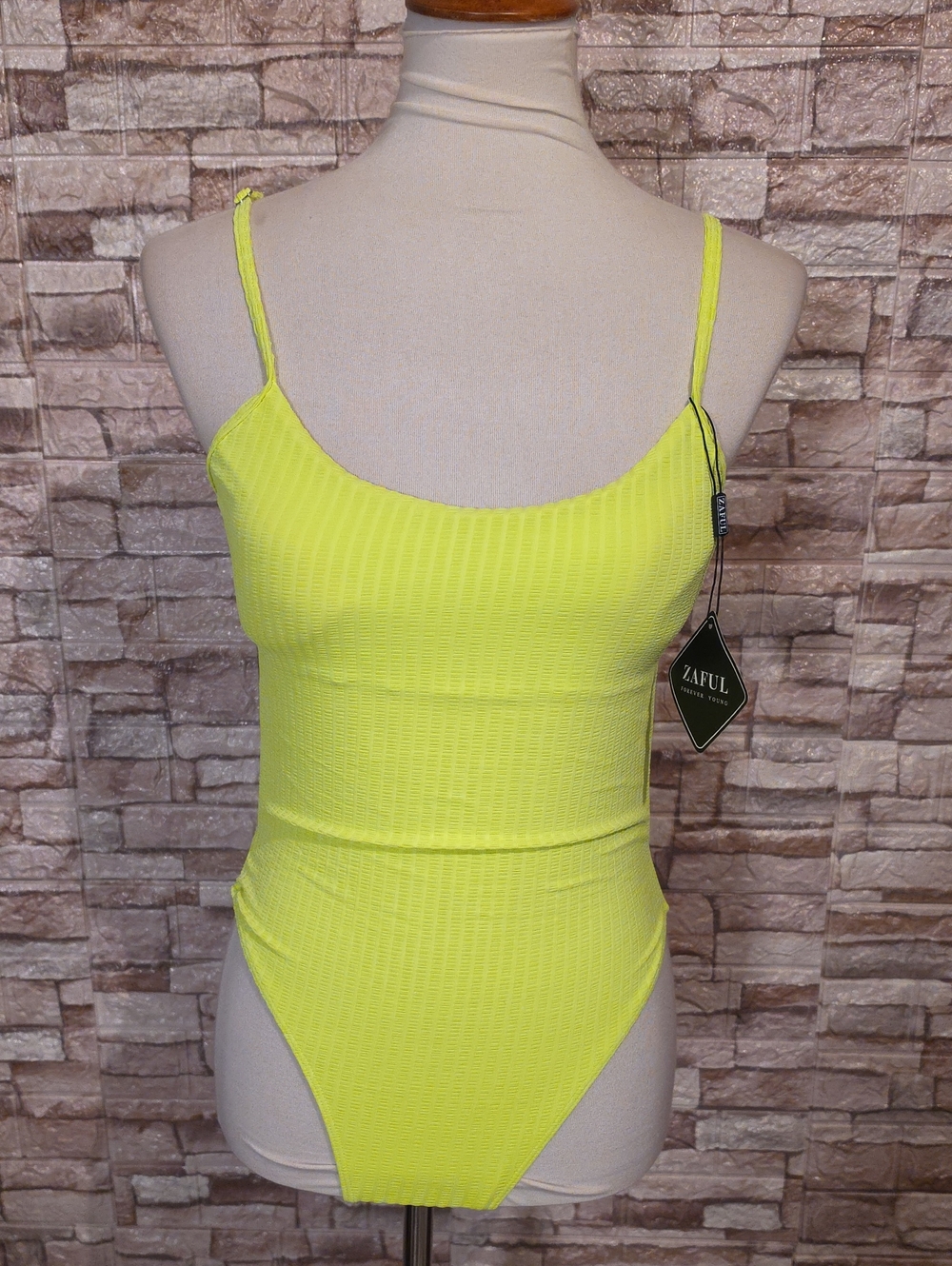 Zaful Neon Green One Piece Swimsuit Brand New